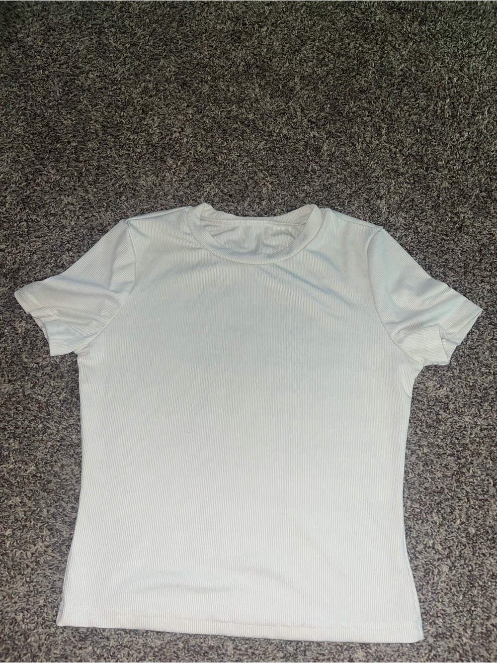 SHEIN White Ribbed Short Sleeve Crop Top